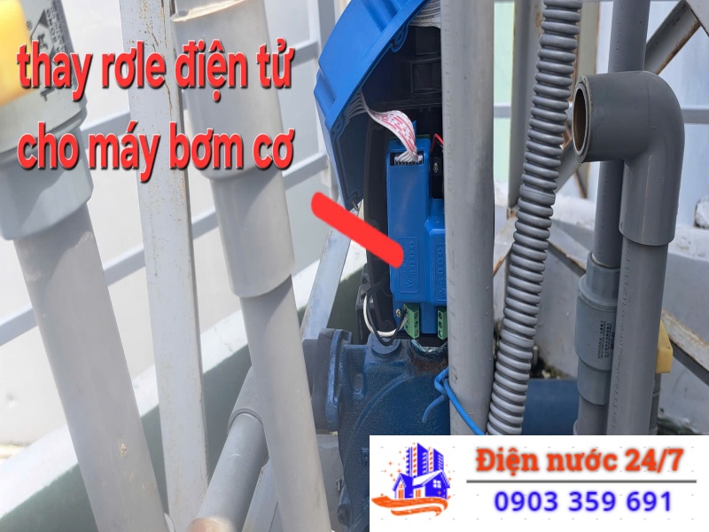  lắp rơle điện tử bổ trợ cho máy bơm nước tăng áp