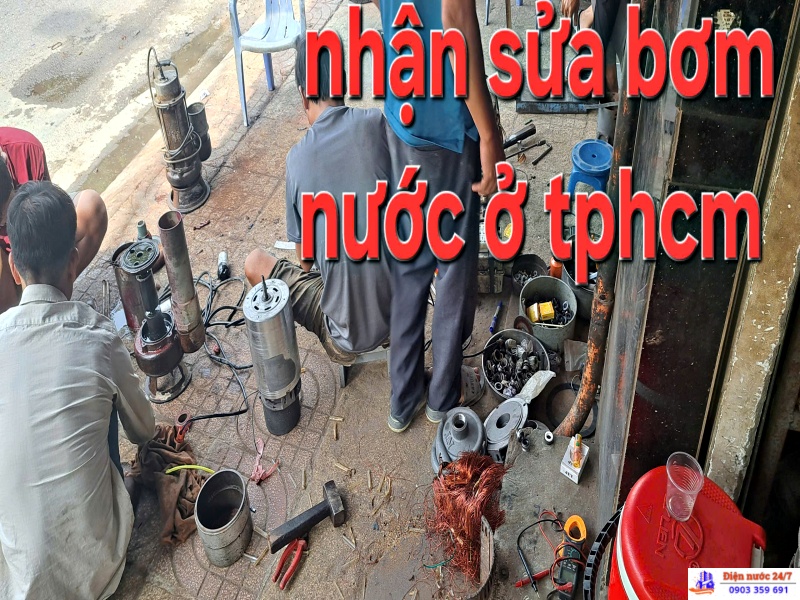 Dịch vụ sửa, cho thuê máy bơm chìm tại Tphcm