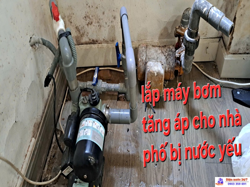 Lắp đặt máy bơm nước tăng áp cho nhà phố 24/7